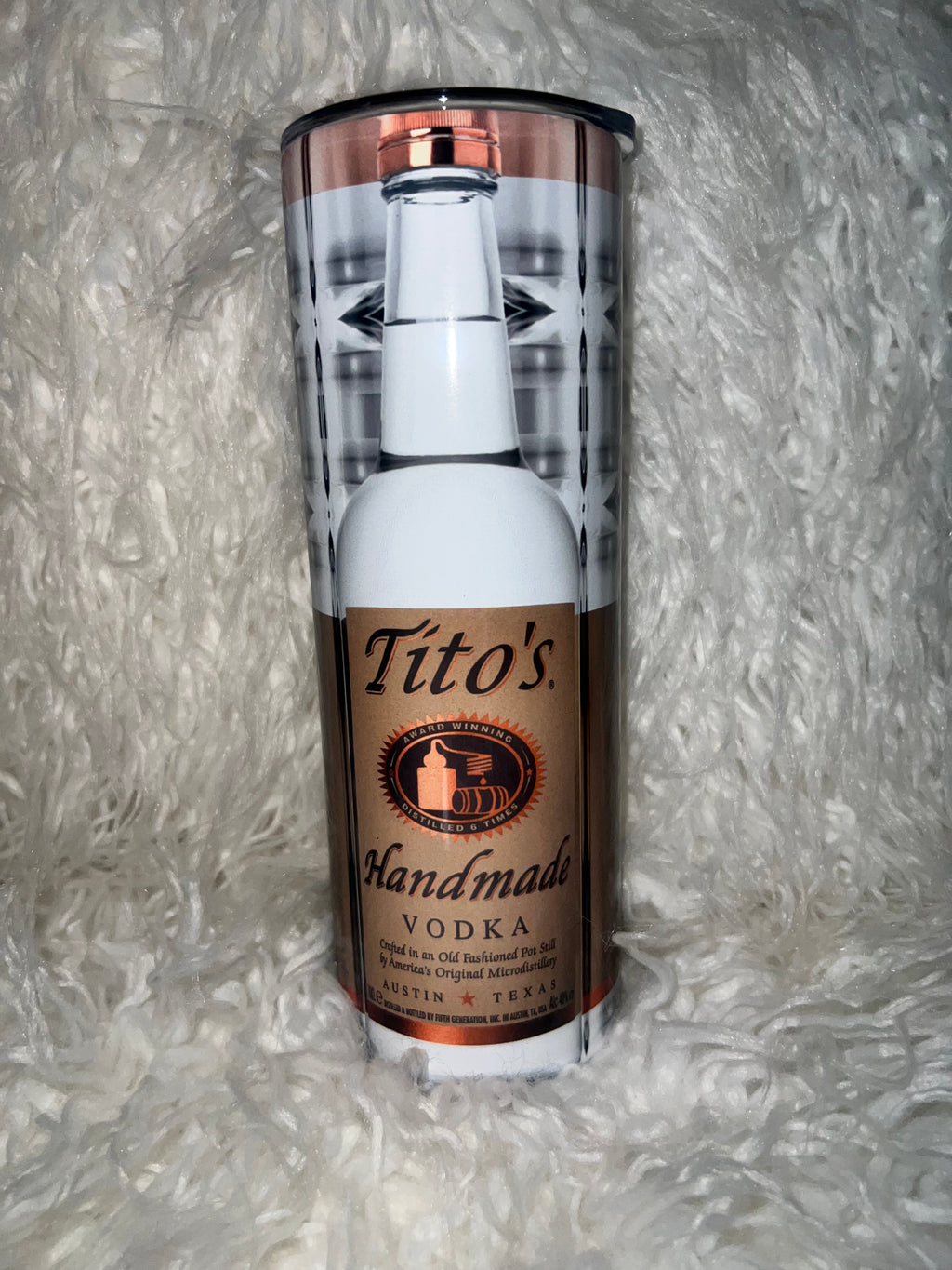 Titos glass bottle 20 ounce tumbler
