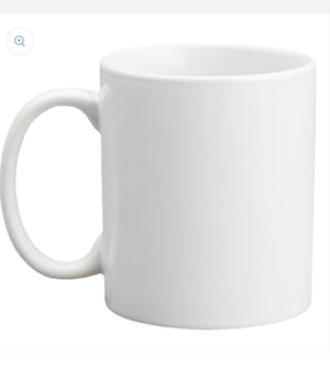 11 oz White coffee cups  “FOR CRAFTERS ONLY”